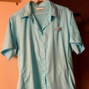Columbia Hiking Shirt, XL, short-sleeved,light blue, ventilated, only worn once